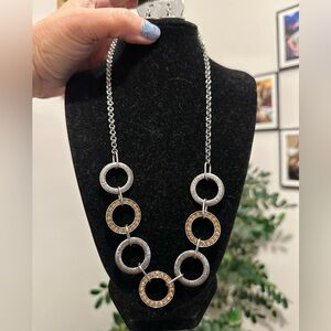 Silver and Gold Statement Necklace. EUC